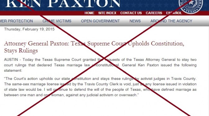 Ken Paxton Tries to VOID Texas’ 1st Same-Sex Marriage