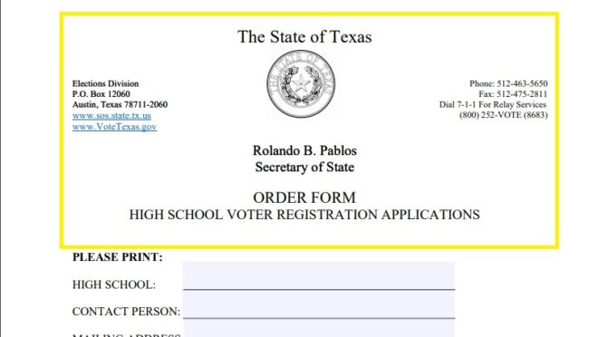 Missing Out:  Texas High Schools Way Behind On Voter Registration Mandate